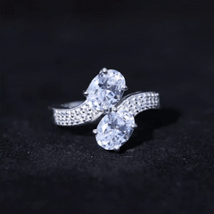 Certified Lab Grown Diamond Designer 2 Stone Engagement Ring