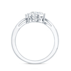 Certified Lab Grown Diamond Designer 2 Stone Engagement Ring
