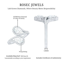 Certified Lab Diamond Toi Et Moi Designer Engagement Ring