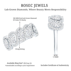 Certified Oval Lab Grown Diamond Designer Eternity Ring