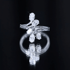 Certified Oval Lab Grown Diamond Designer Cocktail Ring
