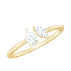 Certified Lab Grown Diamond Two Stone Promise Ring