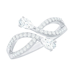 Certified Lab Grown Diamond 2 Stone Infinity Wedding Band