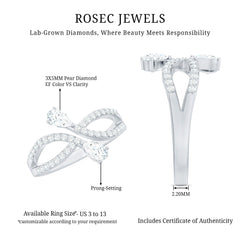 Certified Lab Grown Diamond 2 Stone Infinity Wedding Band