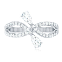 Certified Lab Grown Diamond 2 Stone Infinity Wedding Band