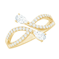 Certified Lab Grown Diamond 2 Stone Infinity Wedding Band