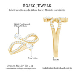 Certified Lab Grown Diamond 2 Stone Infinity Wedding Band