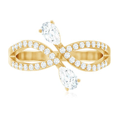 Certified Lab Grown Diamond 2 Stone Infinity Wedding Band