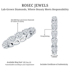 Certified Pear Shape Lab Grown Diamond Eternity Ring