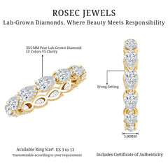 Certified Pear Shape Lab Grown Diamond Eternity Ring