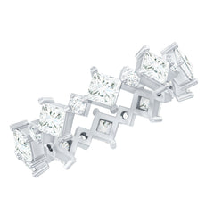 Certified Princess Cut Lab Grown Diamond Eternity Wedding Ring