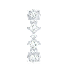 Certified Princess Cut Lab Grown Diamond Eternity Wedding Ring