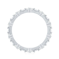 Certified Princess Cut Lab Grown Diamond Eternity Wedding Ring