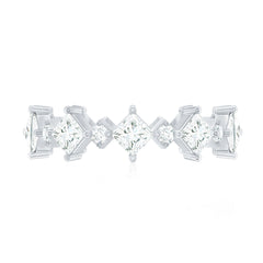 Certified Princess Cut Lab Grown Diamond Eternity Wedding Ring