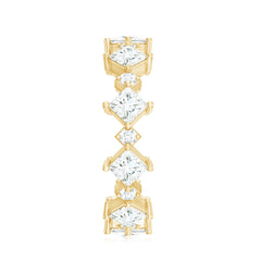 Certified Princess Cut Lab Grown Diamond Eternity Wedding Ring
