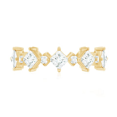 Certified Princess Cut Lab Grown Diamond Eternity Wedding Ring
