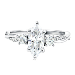 Brilliant Cut Marquise Lab Grown Diamond Engagement Ring