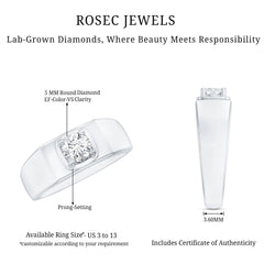 Brilliant Cut Lab Grown Diamond Engagement Ring for Men