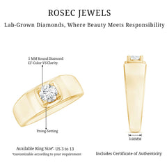 Brilliant Cut Lab Grown Diamond Engagement Ring for Men