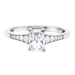 Brilliant Cut 7X5 MM Lab Grown Diamond Emerald Cut Engagement Ring