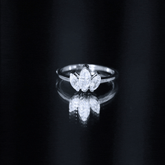 Marquise Cut Lab Grown Diamond 3 Stone Engagement Ring