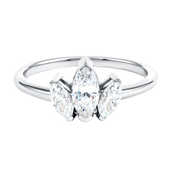Marquise Cut Lab Grown Diamond 3 Stone Engagement Ring