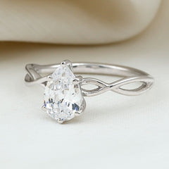 Lab Grown Diamond Pear Engagement Ring with Infinity Band
