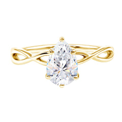 Lab Grown Diamond Pear Engagement Ring with Infinity Band