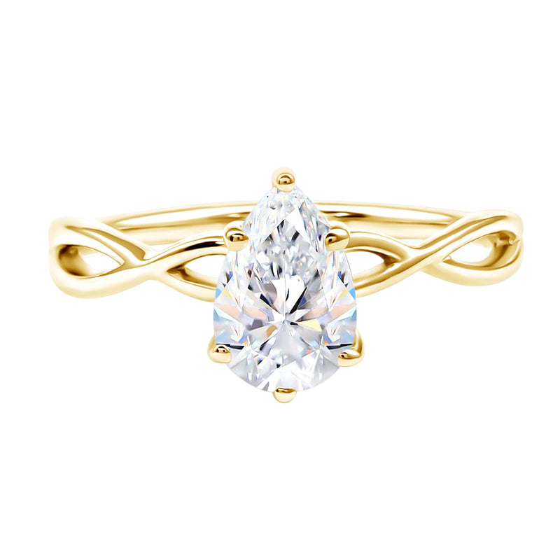 Lab Grown Diamond Pear Engagement Ring with Infinity Band