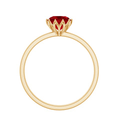 Certified 1.3 Carat Lab Grown Ruby Engagement Ring in Lotus Basket Setting