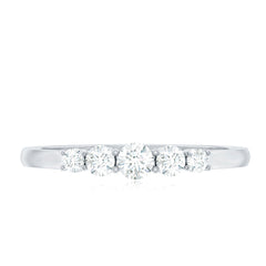 Round Cut Moissanite Five Stone Promise Ring