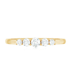 Round Cut Moissanite Five Stone Promise Ring
