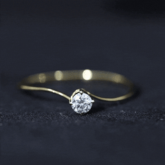 1/4 CT Round Cut Moissanite Promise Solitaire Ring for Her