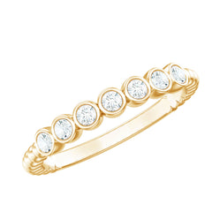 Bezel Set Round Diamond Half Eternity Ring