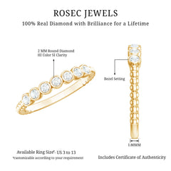 Bezel Set Round Diamond Half Eternity Ring