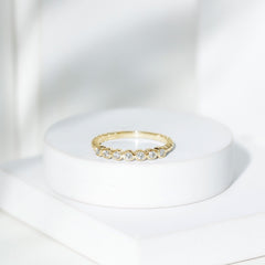 Bezel Set Round Diamond Half Eternity Ring