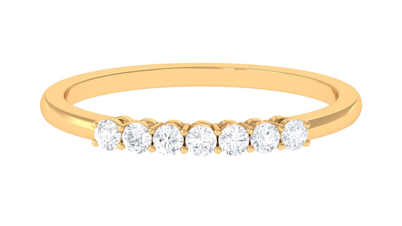 Minimalist Diamond Wedding Band Ring with Certificate