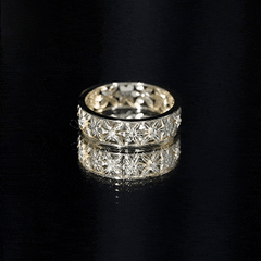 Real Diamond Flower Wedding Band for Women