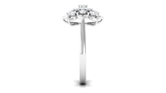 Certified Natural Diamond Flower Engagement Ring
