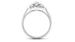 Certified Natural Diamond Flower Engagement Ring