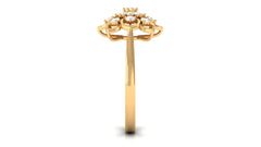 Certified Natural Diamond Flower Engagement Ring