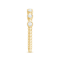 Real Diamond Stackable Eternity Ring with Beaded Details