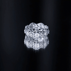 Natural Diamond Flower Wedding Band Ring With Certificate