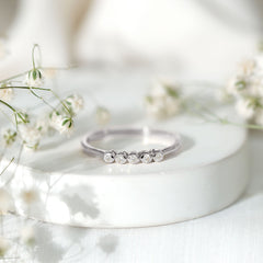 Natural Diamond Five Stone Promise Ring