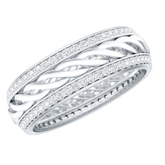 Round Lab Grown Diamond Twisted Rope Band Ring
