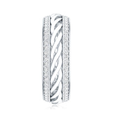 Round Lab Grown Diamond Twisted Rope Band Ring
