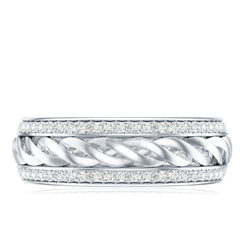 Round Lab Grown Diamond Twisted Rope Band Ring