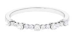 Certified Diamond Half Eternity Stackable Ring