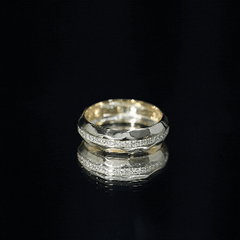 Natural Diamond Wide Eternity Band Ring with Textured