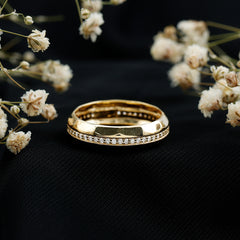Natural Diamond Wide Eternity Band Ring with Textured